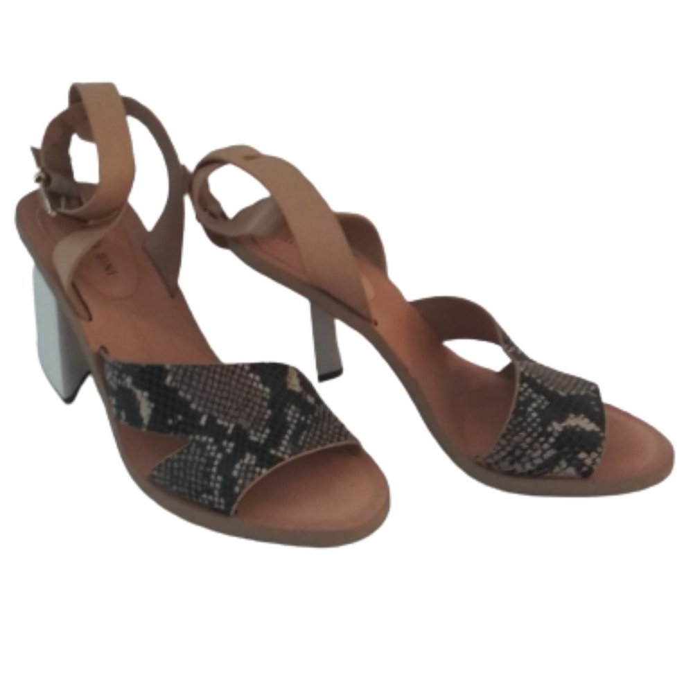 Gianni Bini Chunky Heel Reptile Print Sandals